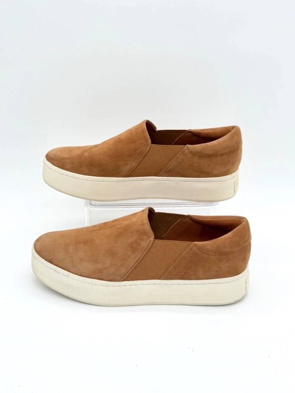 Vince Warren Womens Platform Slip On Sneakers Size 10 Suede Brown Tan Loafers